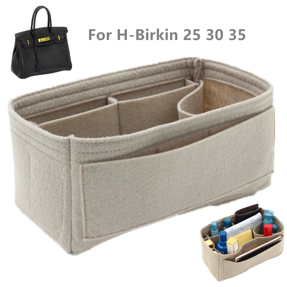 Fits For H Bir kins 25 30 35  Insert Bags Organizer Makeup Handbag Organize Portable Cosmetic base shaper for women handbag