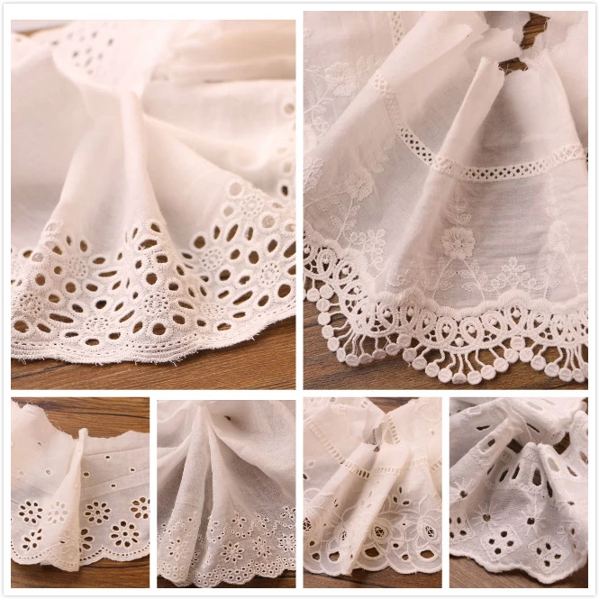 2 Yards16cm  embroidered Cotton lace Sewing Accessories craft Handmade for clothing bag wedding Decoration