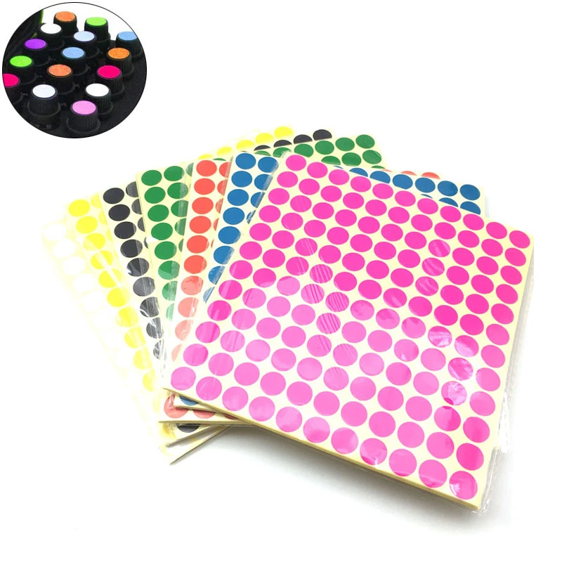 6mm 8mm 10mm 13mm 19mm 25mm 50mm 100mm Circle Round Color Coded Adhesive Label Dot Sticker