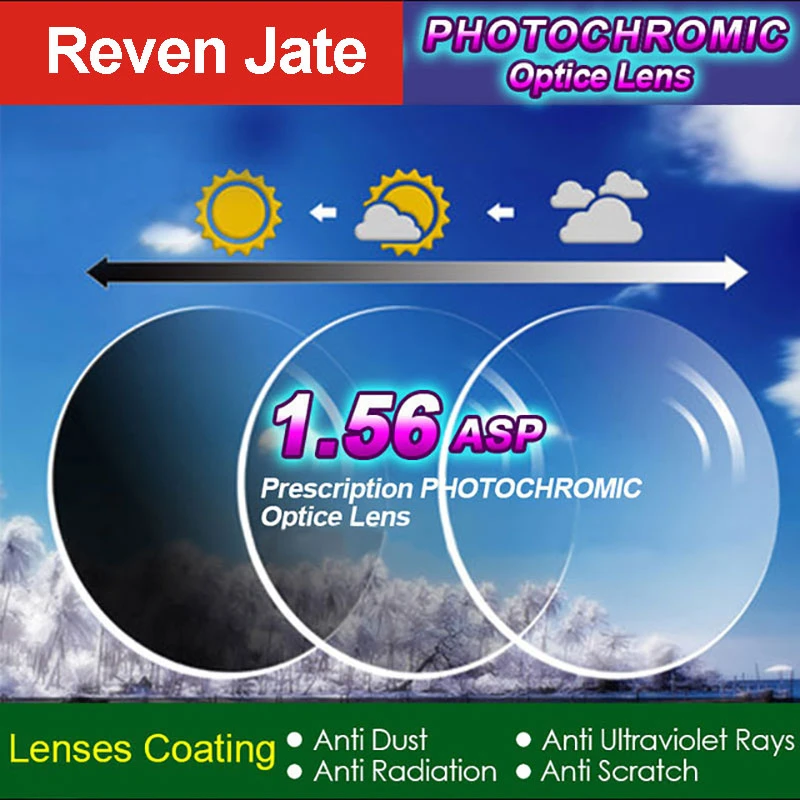 1.56 Photochromic Gray or Brown Single Vision Lens SPH Range -6.00~+6.00 Max CLY -4.00 Optical Lenses for Eyewear