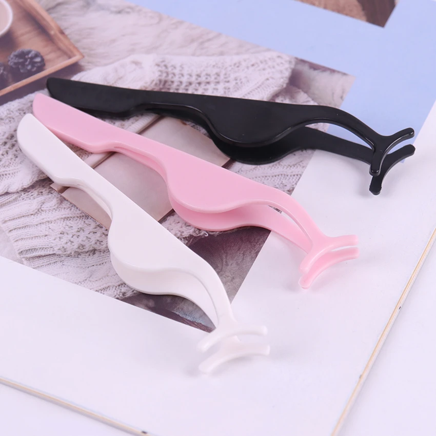 1PC False Eyelash Tweezers False Eyelashes Applicator Eyelash Extension Curler Nipper Auxiliary Clamp Makeup Forceps Tools