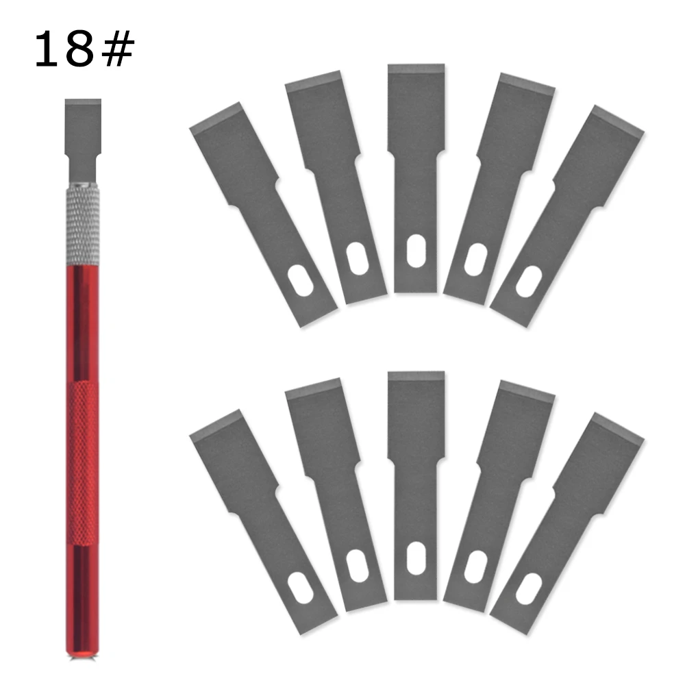 1 Knife Handle with 10 Blade Replacement 18# PCB Repair Wood Carving Tools DIY Cutting Tool