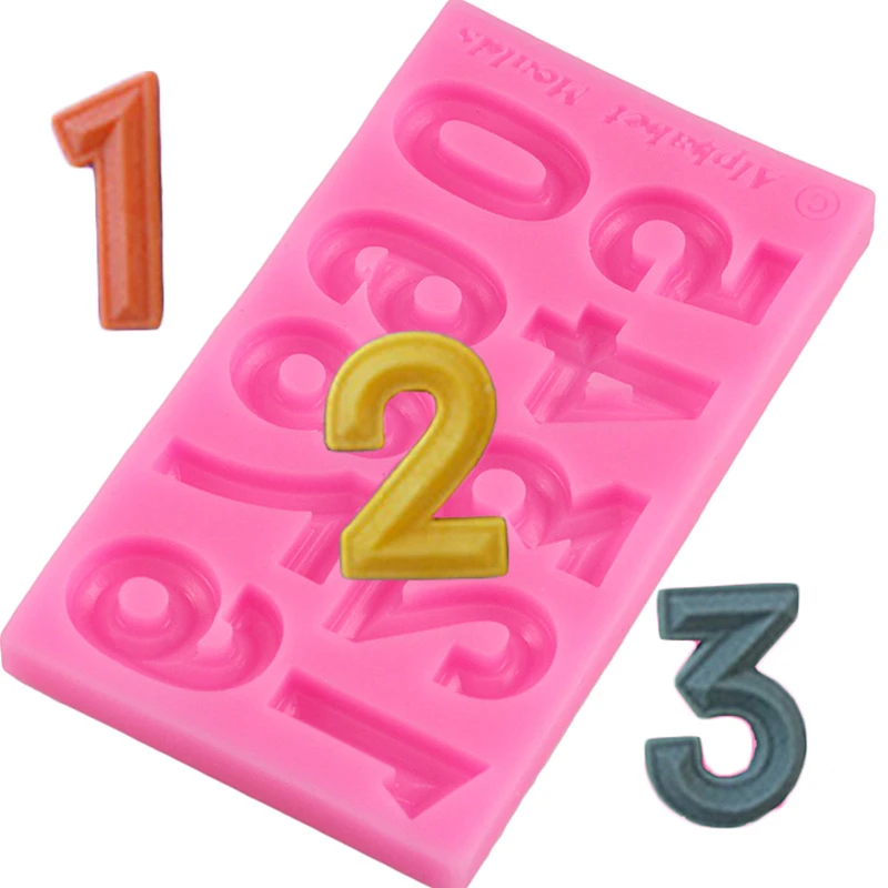 Numbers Silicone Mold 3D Fondant Molds Cakes Decorating Tools DIY Sugar Craft Chocolate Candy Gumpaste Kitchen Baking Moulds