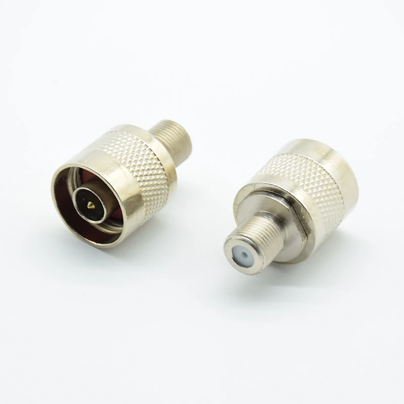 2pcs RF Connector N Male Plug Male Pin to F Female Jack Adapter