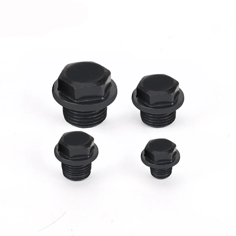 M8 M10 M12 M14 M16 M18 M20 M22 M24 Metric Male Carbon Steel End Plug With Flange Hex Head Hydraulic