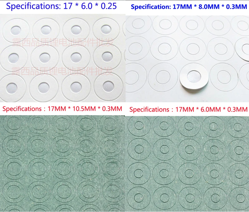 100pcs  18650 lithium battery anode insulating gasket insulating ring 18650 series of anode hollow pad of lithium battery anode