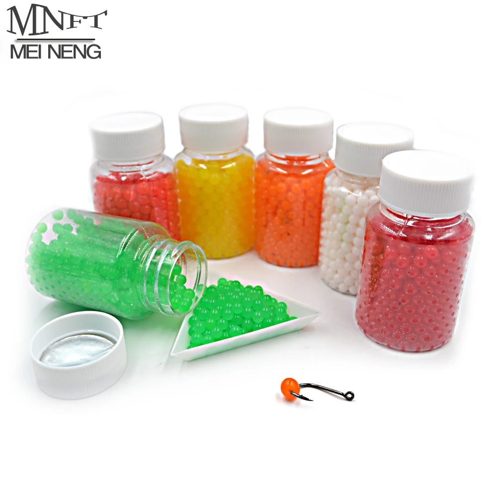 MNFT 1Bottle Soft Jelly Fishing Beads Bait Carp Fishing Beads Bean Hook Pellet Boilies Tackle 70g 450pcs Smell Beads Baits