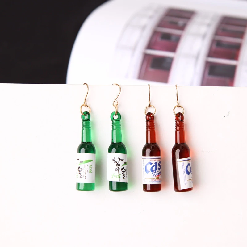 New Earrings Personality Simple Fashion Beer Bottle Creative Earrings Design  Earrings For Women Jewelry Wholesale