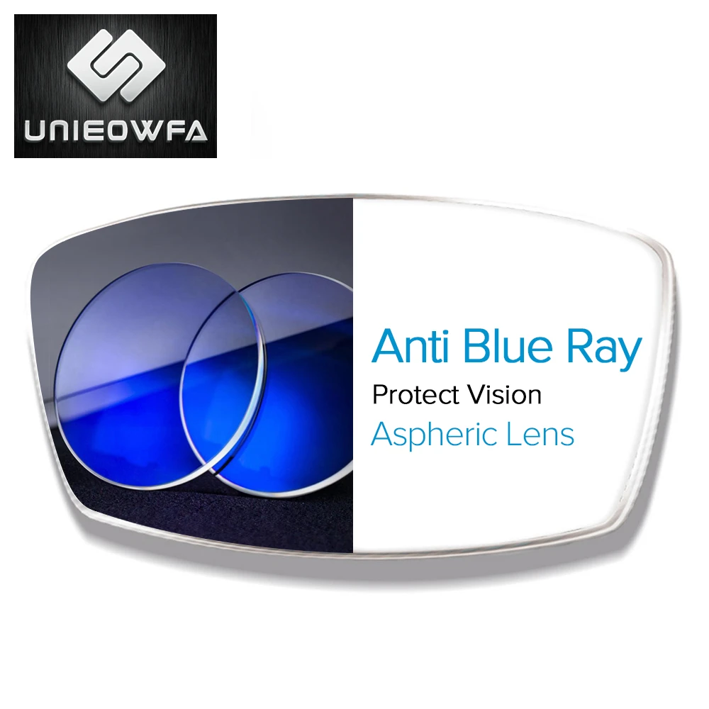 Anti Blue Light Glasses Lenses CR-39 Resin 1.56 1.61 1.67 1.74 Prescription Optical Myopia Lens Hyperopia Clear Transparent Lens