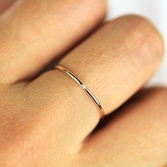 ZHOUYANG Dainty Rings For Women Micro-inserts Cubic Zirconia Thin Finger Ring Fashion Jewelry Ring KCR101