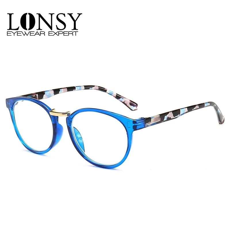 LONSY Fashion Round Reading Glasses Women Men Presbyopia Eyeglasses Antifatigue Computer Eyewear +1.5 +2.0 +2.5 +3.0 +3.5 +4.0