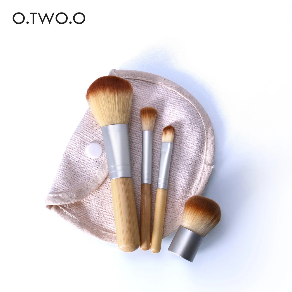 O.TWO.O 4PCS/LOT Bamboo Brush Foundation Brush Make-up Brushes Cosmetic Face Powder Brush For Makeup Beauty Tool