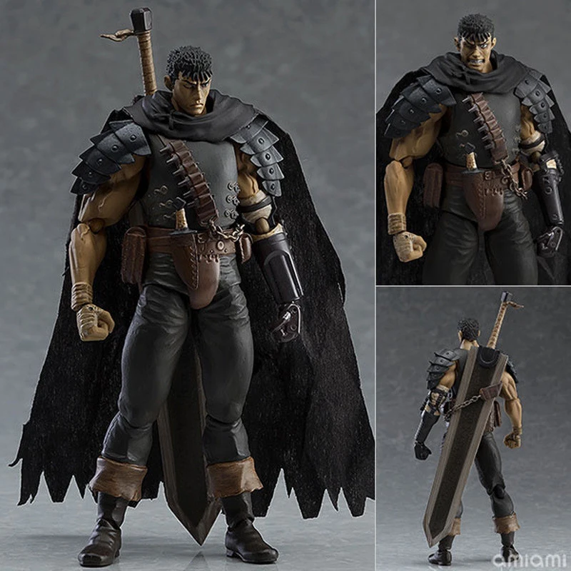 Anime Berserk Guts Black Swordsman Assemble Change Face Ve.  Figma 359 PVC Action Figure Model 17cm