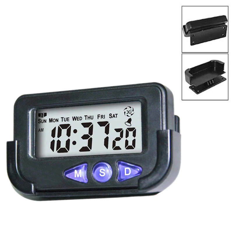 Portable Digital Car Pocket Sized Digital Electronic Travel Alarm Clock Time Date Automotive Electronic Stopwatch Alarm Clock