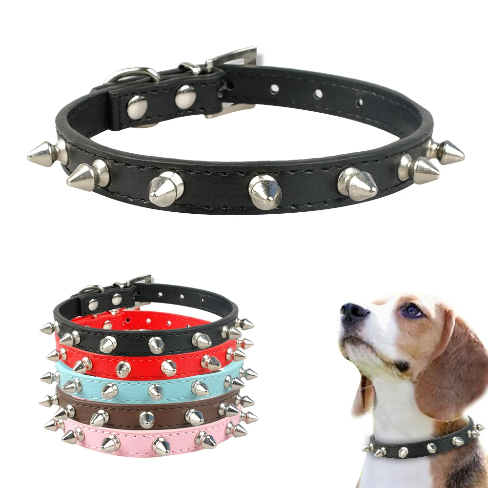 1 Row Cute Rivets Studded Dog Collar Puppy Cat Collars For Small Dogs Chihuahua Yorkies Neck for 8-18