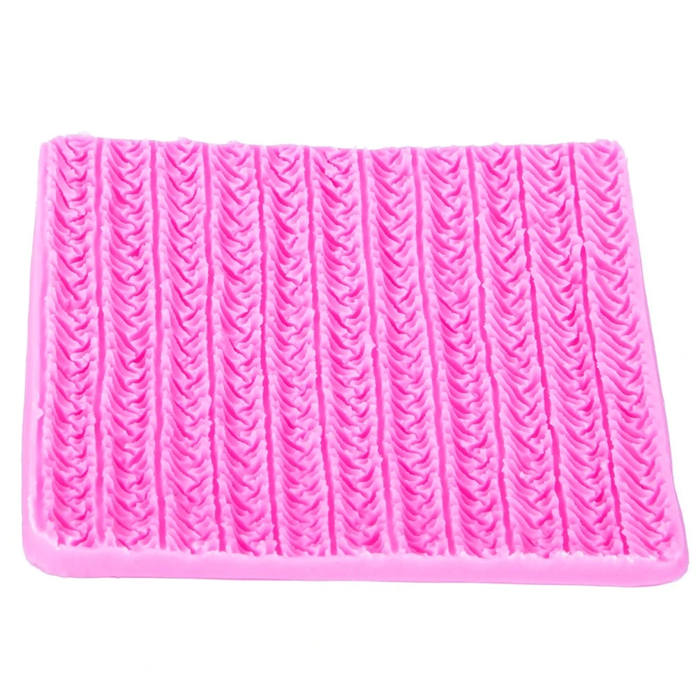 Sweater Fabric Knitting Texture  Biscuits Embossed Pad Decorating Lace Mat Tool Silicone Molds Fondant Cake Decorating FT-1117