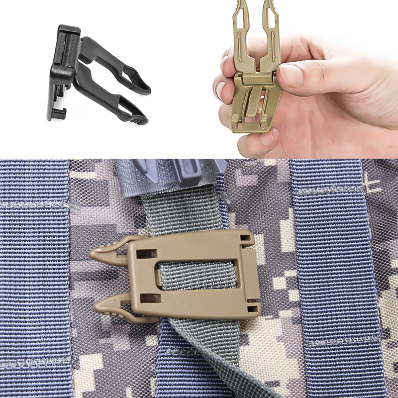 Pointed bushcraft Multipurpose MOLLE Clip Tactical Strap Management Tool Web Dominator Buckle for Tactical Bag, Backpack