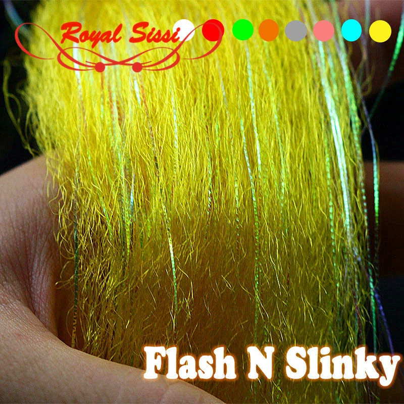 Royal Sissi 8 optional colors fly tying Flash N Slinky fiber long shimmer hair fuzzy fiber baitfish streamer fly tying materials