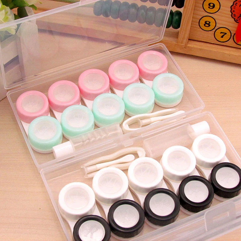 5Pairs Contact Lens Case Container Eye Contacts Women Travel Contact Lenses Case Leakproof Kit Holder Box Display Box Easy Carry