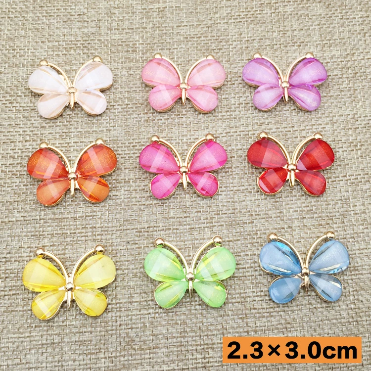 20pcs 2.3x3cm resin Crafts Metal Butterfly flatback Scrapbooking for phone wedding Decoration