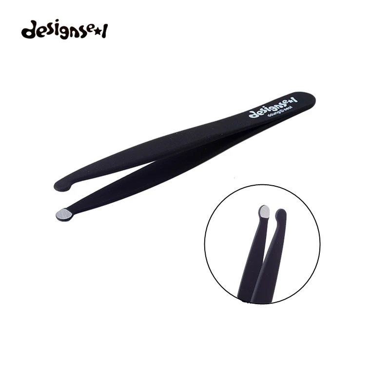 Round Tip Eyebrow Tweezer Cool Stainless Steel Black Eyebrow Hair Removal Tweezers Professional Perfectly Aligned Make Up Tools