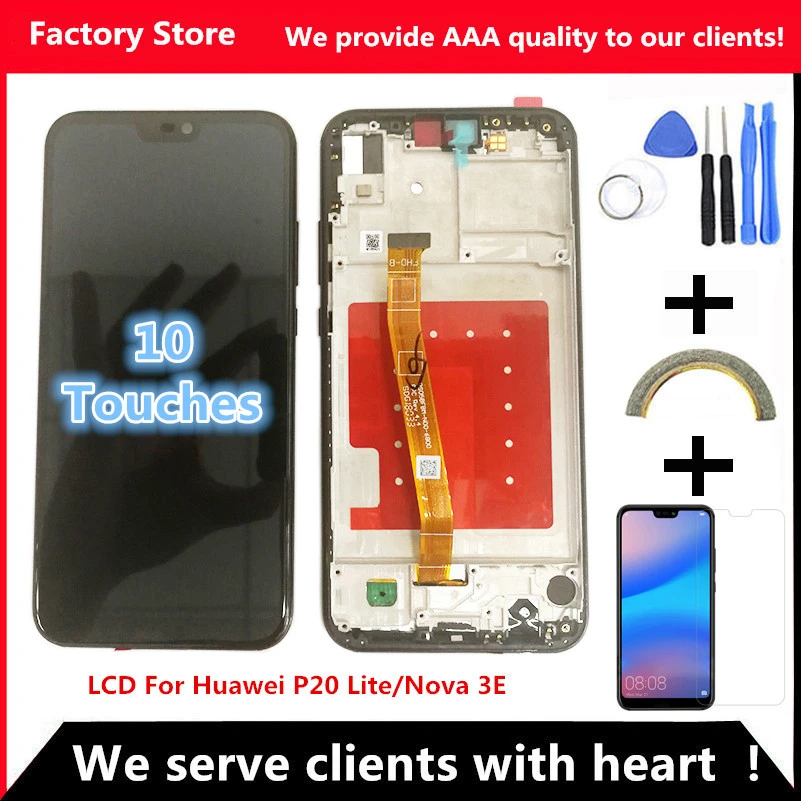 2280*1080 AAA Quality LCD With Frame For HUAWEI P20 Lite Lcd Display Screen For HUAWEI P20 Lite ANE-LX1 ANE-LX3 Nova 3e