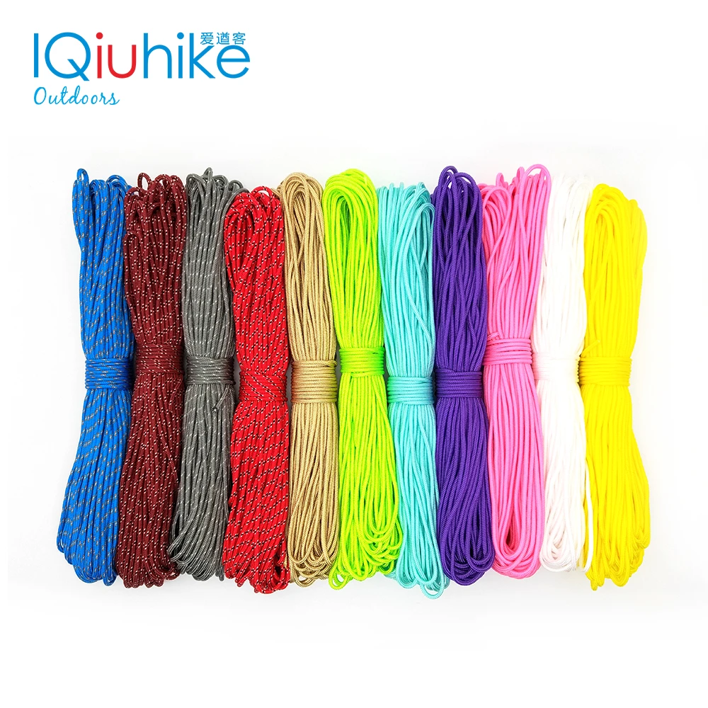IQiuhike Parocord 2mm 25FT 50FT 100FT (31Meters) One Stand Cores Paracord Rope Cuerda Escalada Paracorde Bracelets Paracord