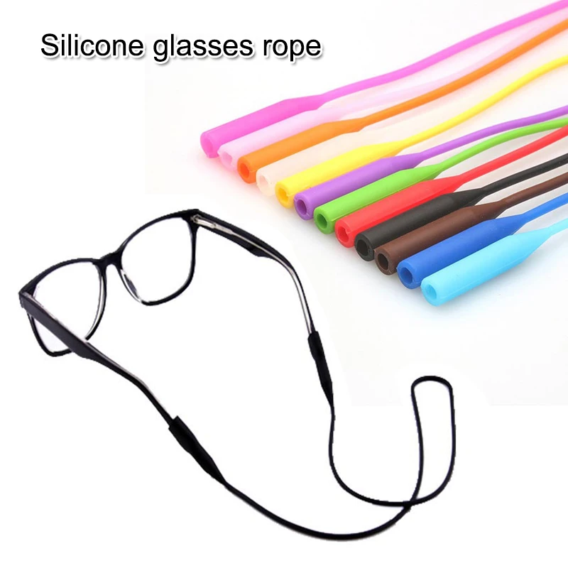 1 PC Adjustable Color Elastic Silicone Eyeglasses Straps Sunglasses Chain Sports Anti-Slip String Glasses Ropes Band Cord Holder