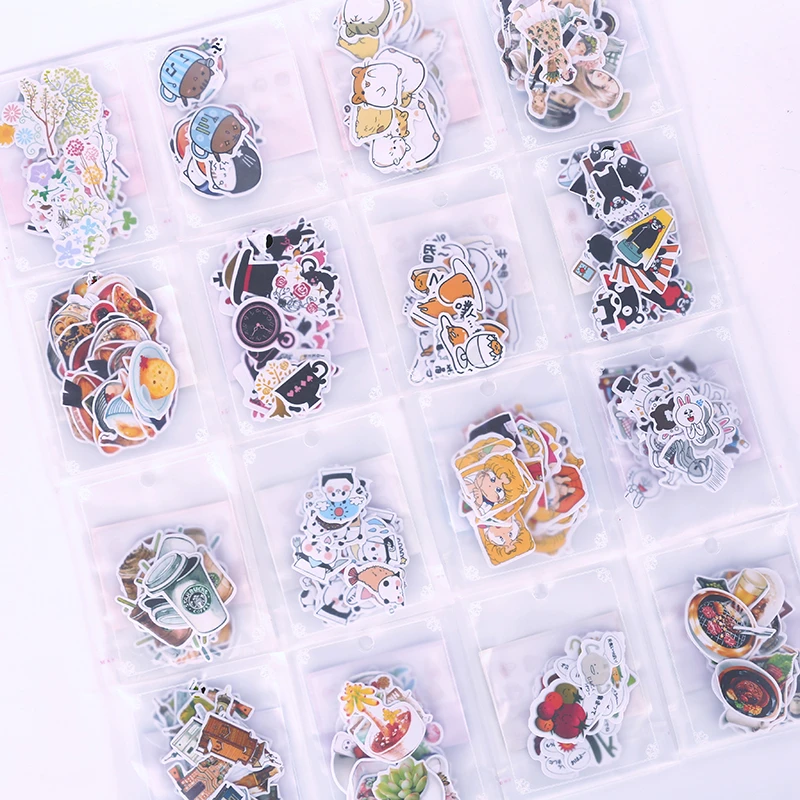 Kawaii Cartoon Stickers Animal Modeling Cute Sticker Bag DIY Journal Accessories Decoration School Stationery Wholesale