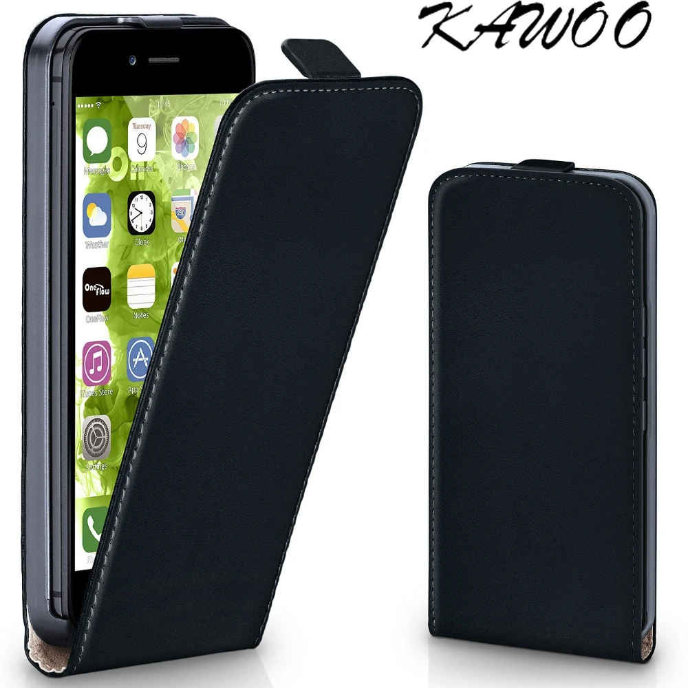 For iphone 7 Capa Classic Magnetic Clip Design Premium Leather Vertical Flip Case Cover for iPhone 4s 6 6s 5 5S SE 5C 6 plus 8 X