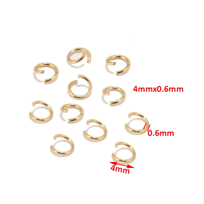 100pcs Golden 304 Stainless Steel Jump Rings for Jewelry Making Bracelet DIY Accessories Component Open    Repair