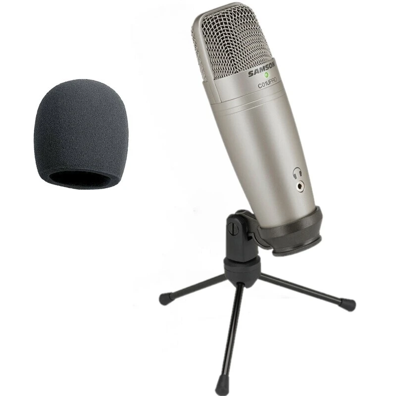 Samson C01U Pro USB Studio Condenser Microphone with Real-time monitoring large diaphragm condenser microphone for broadcasting
