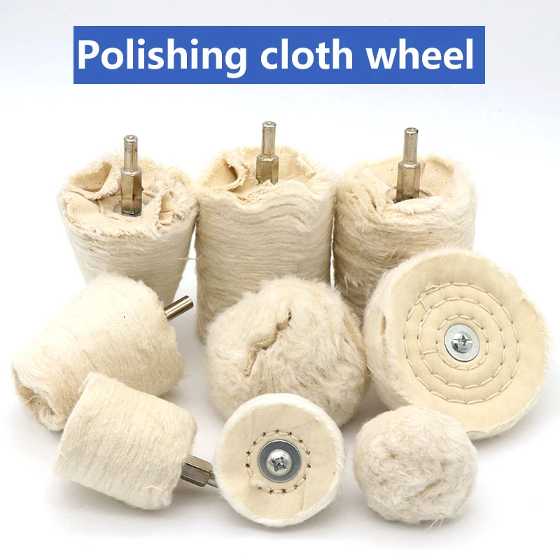 ZtDpLsd 1 Pcs 6mm Shank Cotton Polishing Wheels Cloth Buffing Wheel Grinder for Jewelry Wood Metal Abrasive Tools Cone Brush