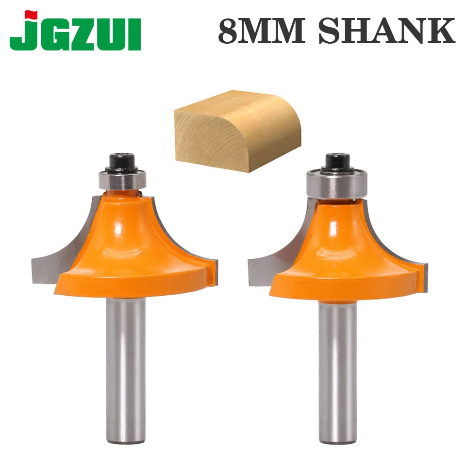 1pc 8mm Shank Round-Over Router Bits for wood Woodworking Tool 2 flute endmill with bearing milling cutter Corner Round Over Bit