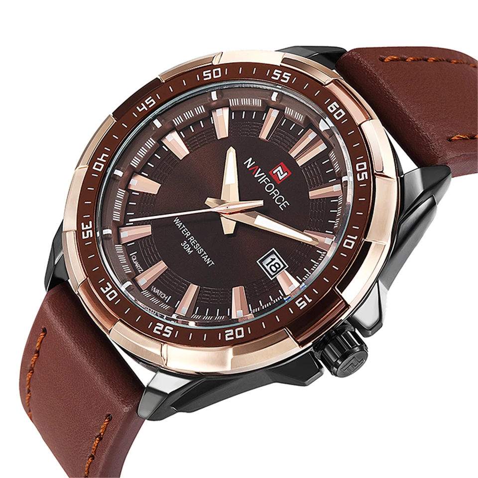 2021 Fashion Casual NAVIFORCE Brand Waterproof Quartz Watch Men Military Leather Sports Watches Man Clock Relogio Masculino
