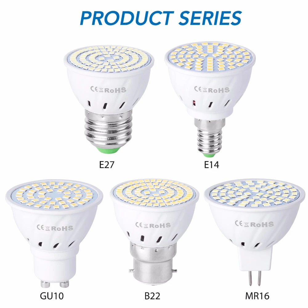 GU10 LED E27 Lamp MR16 Lampada Led 220V GU 10 Spotlight Corn Bulb MR16 3W 5W 7W Bombillas Led E14 Spot Light Bulb B22 2835SMD