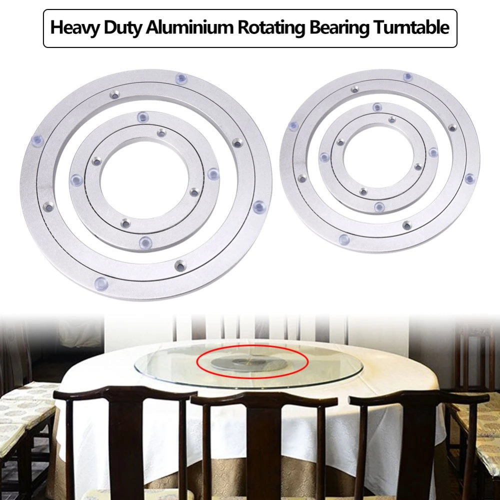 Turntable Plate Table Smooth Swivel Plate Rotating Table Aluminium Alloy Rotating Bearing Turntable Round