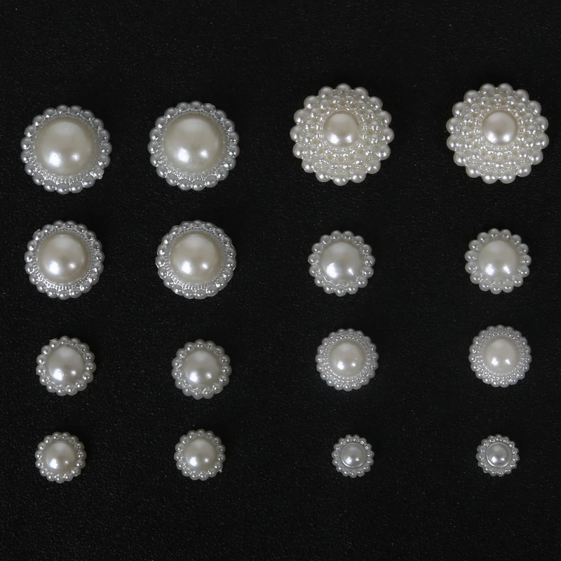 20-200Pcs Ivory Color Flatback Half Round Pearl Craft ABS Resin Imitation Pearl Resin Scrapbook Beads for DIY Decoration