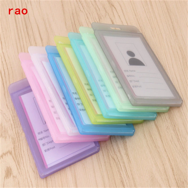 Luxury quality 614 Various card sets ID Badge Case Clear Bank Credit Card Badge Holder Accessories Belt Key Ring Chain Clips