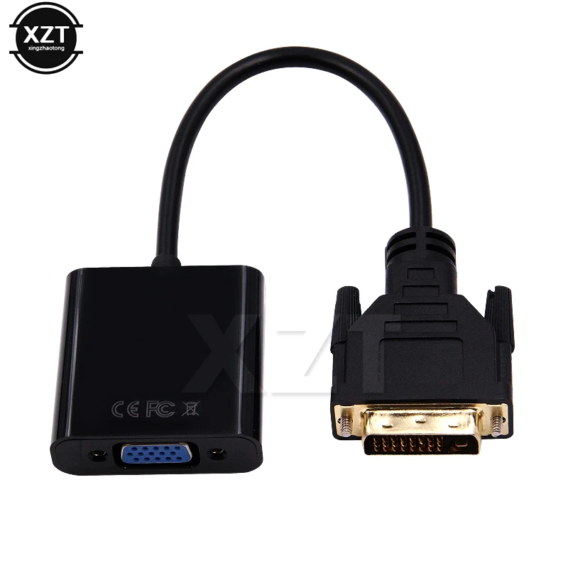20CM Full HD 1080P DVI-D to VGA Adapter 24+1 25Pin Male to 15Pin Female Cable Converter for PC HDTV Monitor DVD TV Box Projector