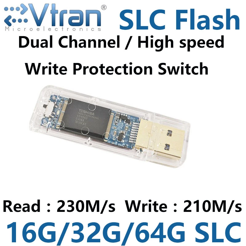 Read/Write220MB/s USB3.0  16G 32G 64G SLC USB3.0 Write Protect Swit FlashDisk IS903 SLC pendrive Transparent SLC Disk metal case