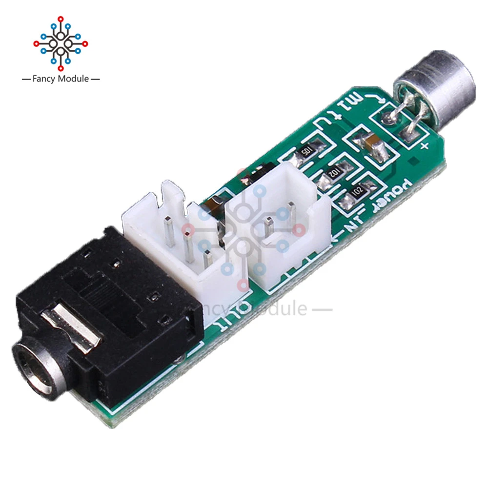 Microphone Circuit Amplification Module DC 1.5-5V 3P Terminal 3.5mm Audio Socket Microphone Transmitter Module