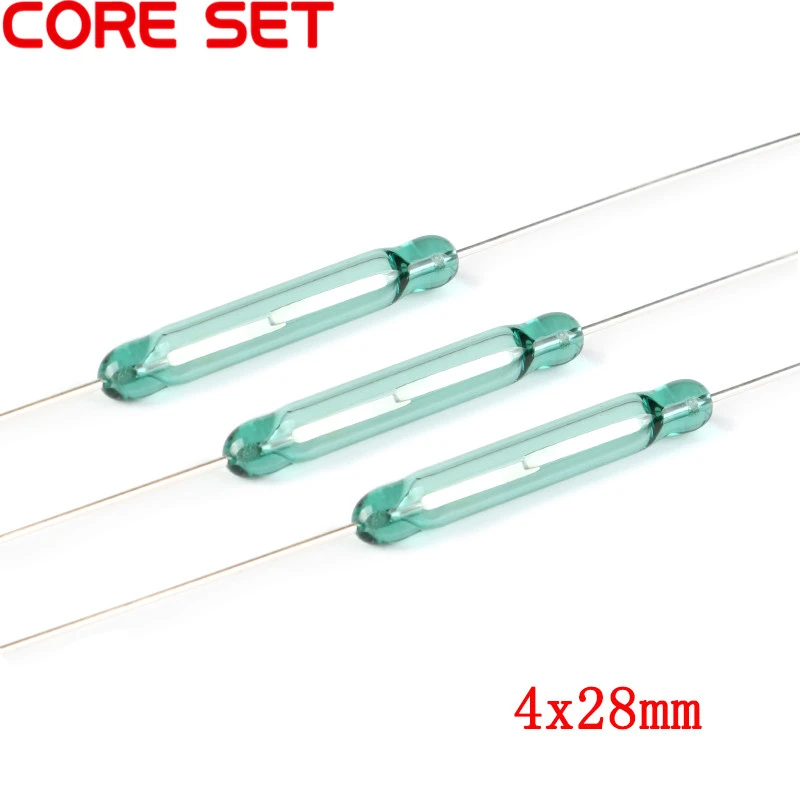 10pcs 4x28MM Reed Switch Sensor Normally Open DIY Magnetic Reed Switchs Electronic NO 4*28mm
