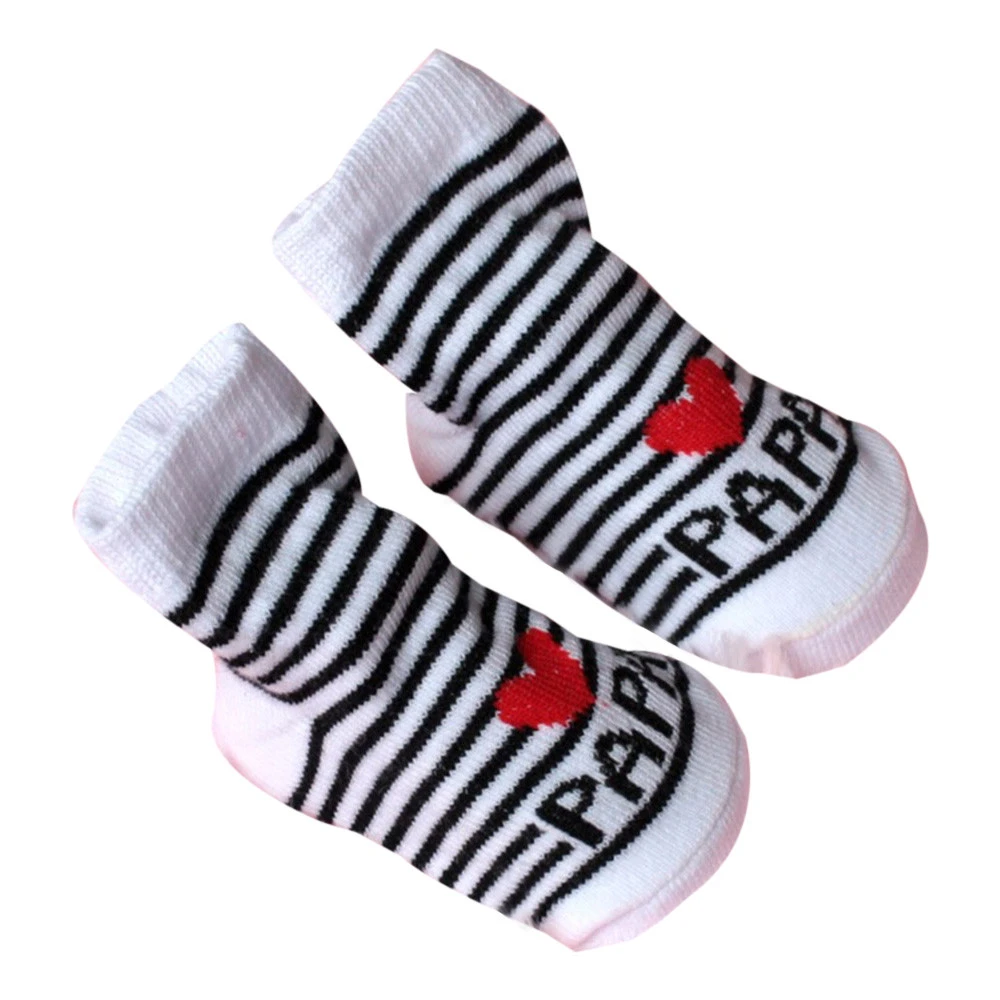 New Active Cotton Unisex Baby Infant Boy Girl Slip-resistant Floor Socks Love Mama Papa Letter Socks For 0-6Months 15