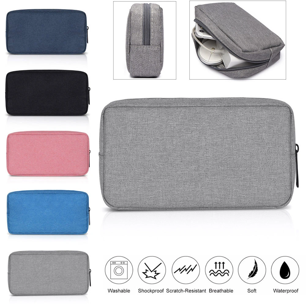 Fashion Digital Accessories Storage Bag Portable USB Cable Earphone Organizer Makeup Cover Travel Storage Gadget Devices Pouch