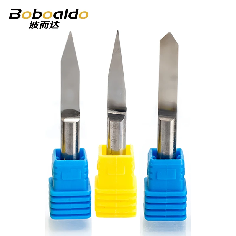 1pc 6mm Flat Bottom Engraving Bits 45-50mm Lengthened CNC Router Tools V Carbide Carving Cutters Degree 20 25 30 60 90