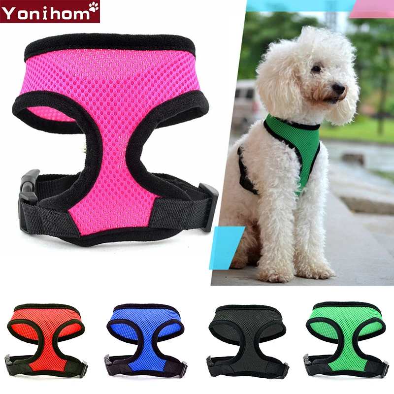 Dog Harness Breathable Vest Collar Perro Nylon Dog Harness Vest Puppies Soft Mesh Pet Harness for Dogs Cats Small Medium Chest