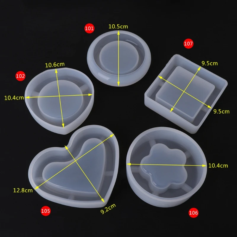JAVRICK Silicone Mold DIY Geometric Resin Pendant Mirror Crafts Ashtray Jewelry Making