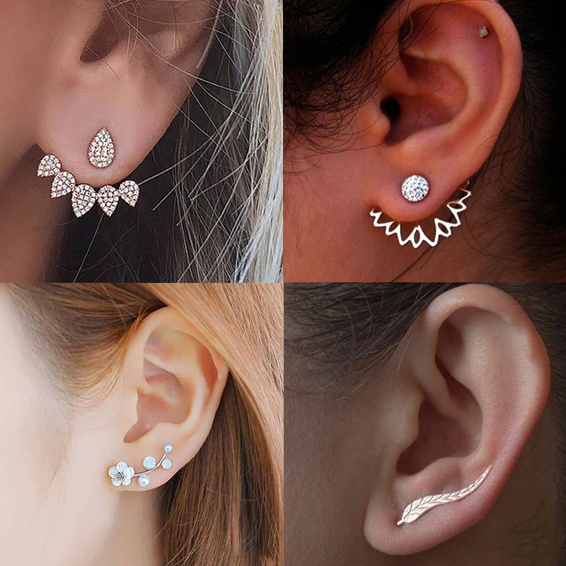 2020 New Crystal Flower Drop Earrings for Women Fashion Jewelry Silver Color Rhinestones Earrings Gift for Party Best Friend