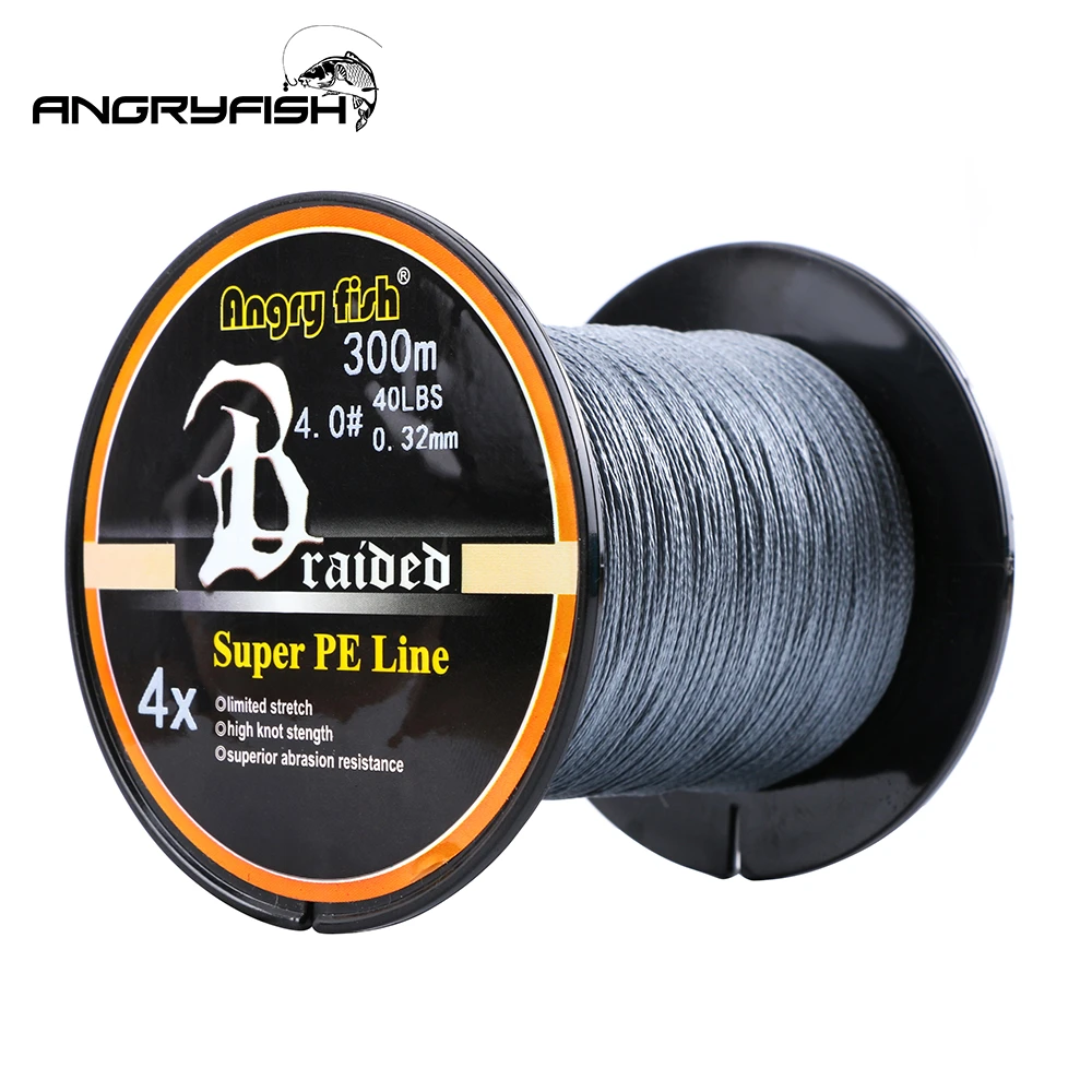 Angryfish 300 Meters 4x Braided Fishing Line Multifilament Fishing Wire Carp Fishing 10-80lb Super PE Line